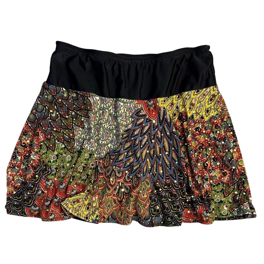 Sparkle Skirts Bolder Athletic Skort Paisley Sequin Pockets Running Women Large